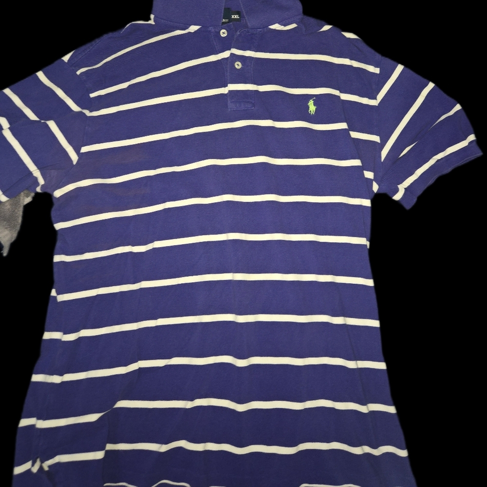 Polo by Ralph Lauren Purple and White Striped Shirt